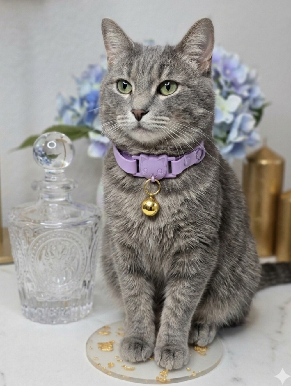 Lavender Cat Bell Collar for Cats